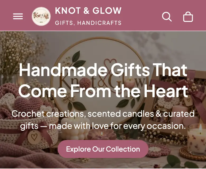 Website preview — Knot & Glow