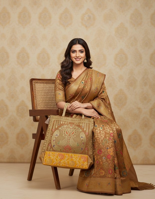 Elegant banarasi gifting bags — Chic Purses by Abhas Creations
