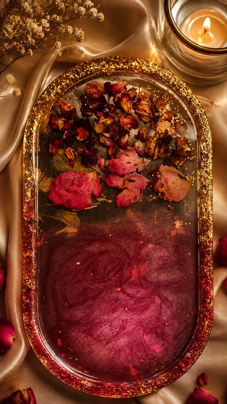 Decorative Rose Petal & Glitter Gel Tray — SK Resin Art