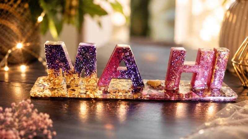 Glitter Decorative Name Letters — SK Resin Art