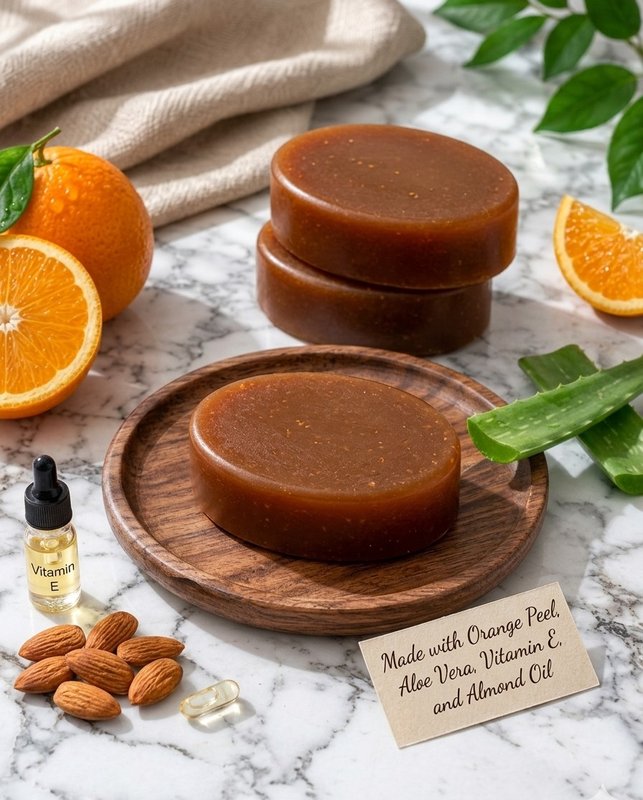 Handmade Orange & Alovera Glow Soap ( pack of 2 ) — Dravya Organic