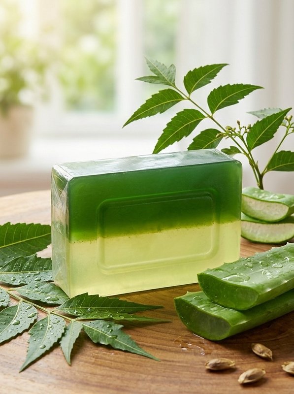 ​Neem & Aloe Vera Dual-Layer Handmade Soap ( pack of 2) — Dravya Organic