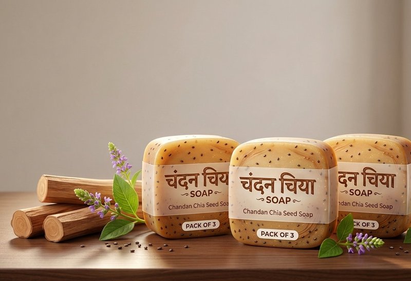 Chandan & Chia Seed Natural Soap by Dravya Organic — Dravya Organic