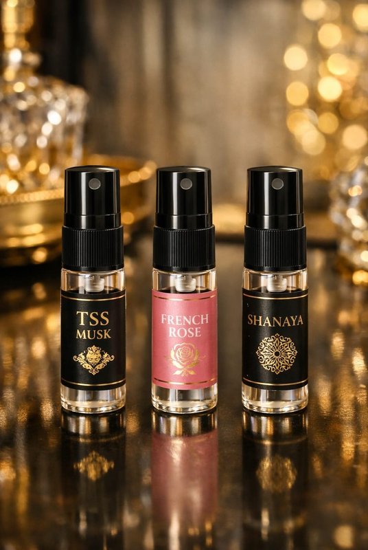 Gift Pack of 3 Premium Perfumes (5 ml Each) – Three Unique Fragrances — TSS GLOBAL EXIM 