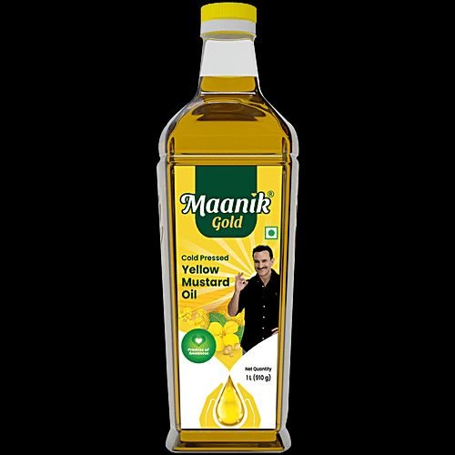 Manik Gold Yellow mustard oil 1l — Jaina Needs