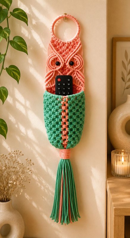 Handmade Macramé Owl Organizer — Laxmiradha Handmade Products