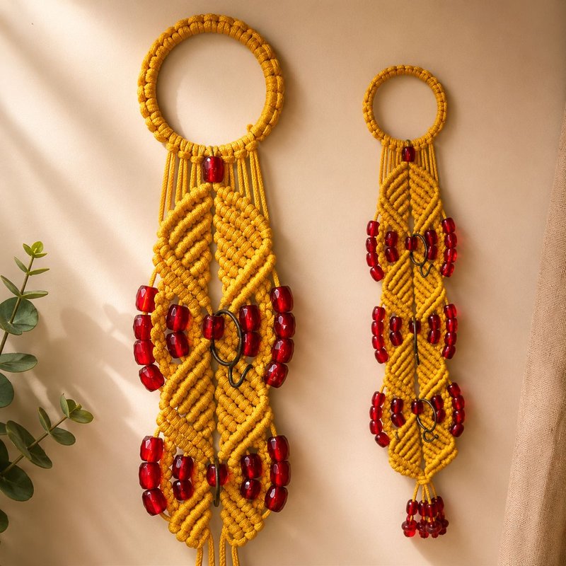 Handcrafted macrame key holder — Laxmiradha Handmade Products