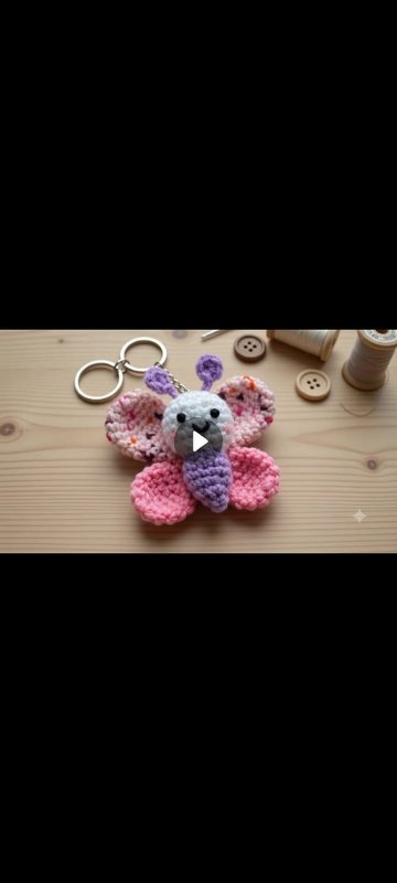 Crochet Butterfly Keychain — Shree Ji Art Gallery Crochet Handmade