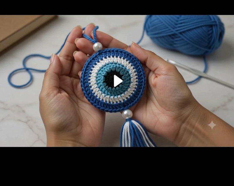 Handmade Crocheted Eye Keychain — Shree Ji Art Gallery Crochet Handmade