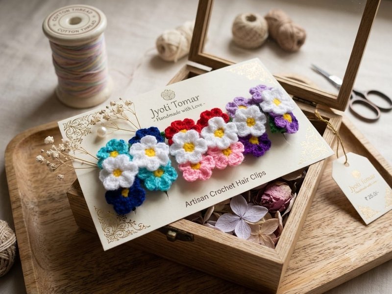 Handmade Cute Clips by Jyoti Tomar — Shree Ji Art Gallery Crochet Handmade