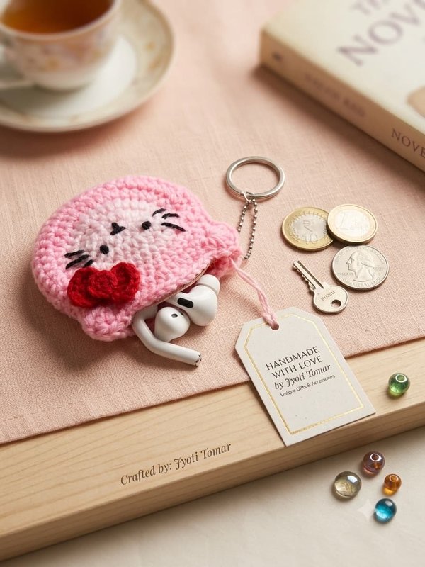 Handmade Crochet Heart Keychain — Shree Ji Art Gallery Crochet Handmade