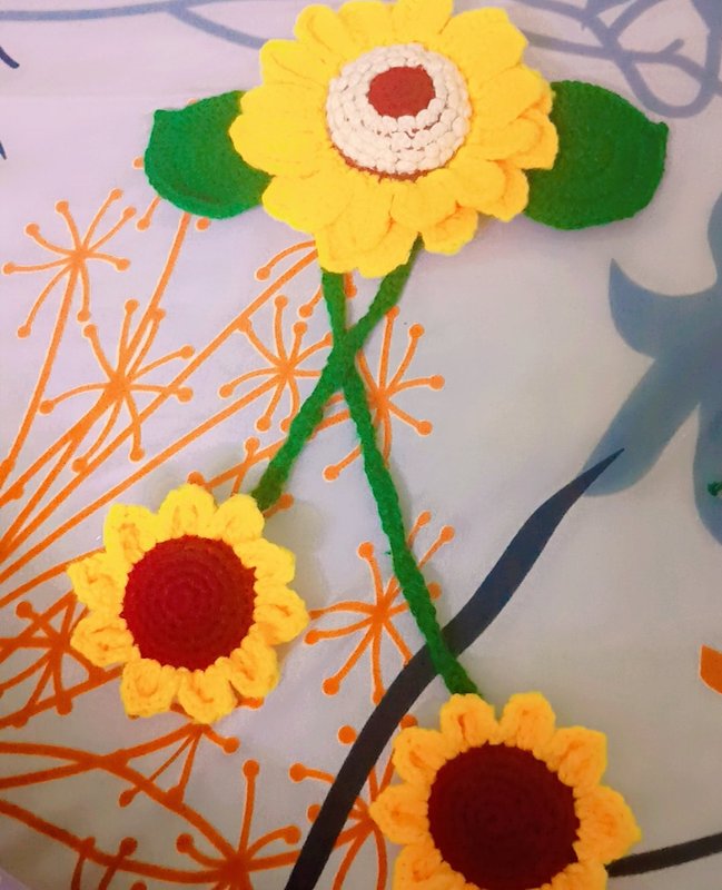 Handmade Crochet Sunflower Art — Shree Ji Art Gallery Crochet Handmade