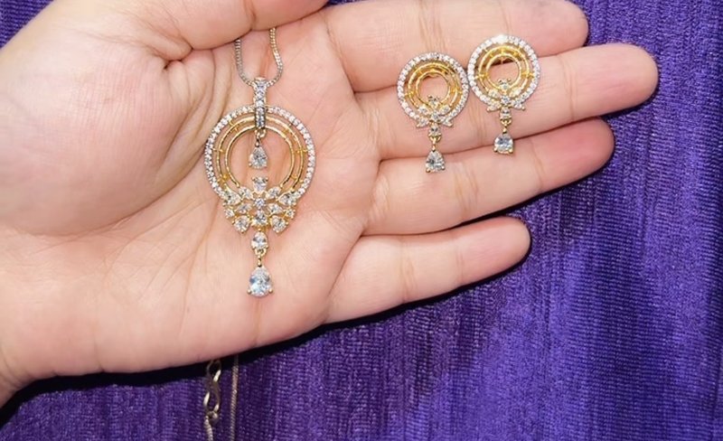 Gold pendent set 🧿 — Kapira Gallery
