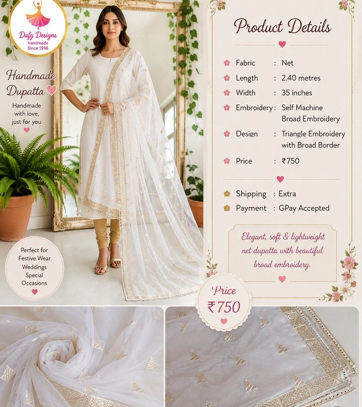 Handmade Dupatta — Dafy Designs