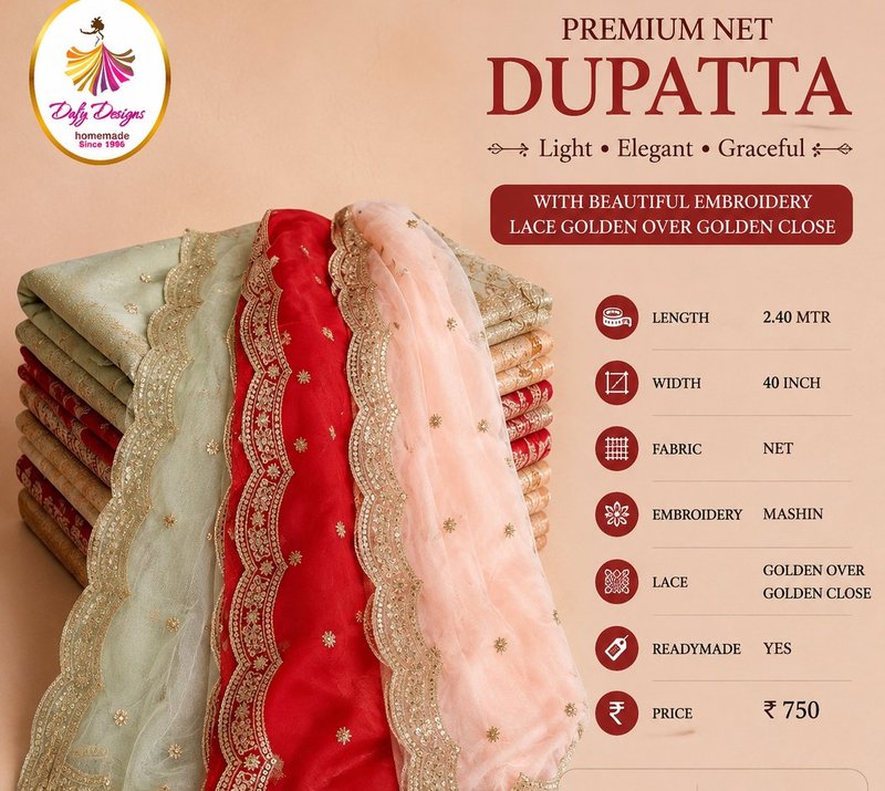 Premium Net Dupatta — Dafy Designs