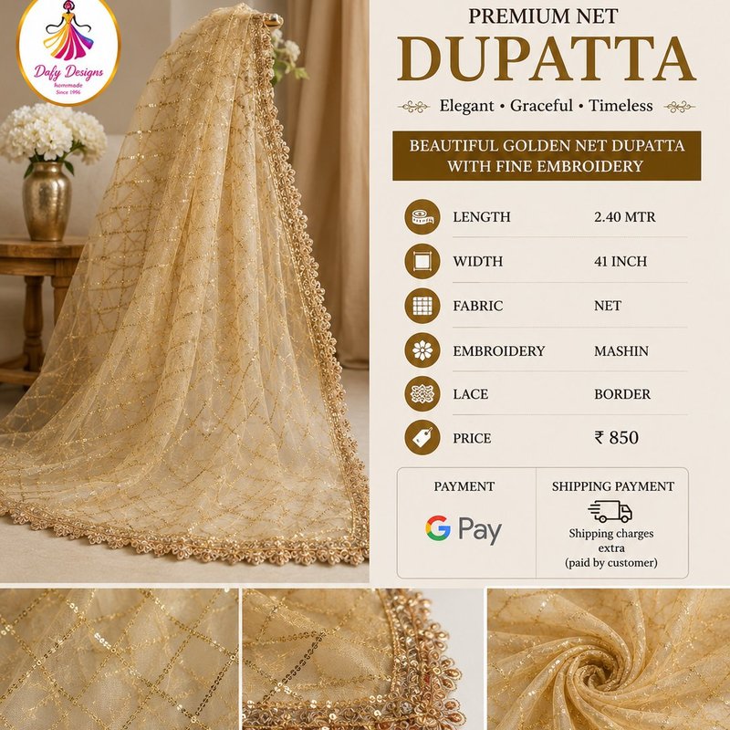 Premium Net Dupatta — Dafy Designs