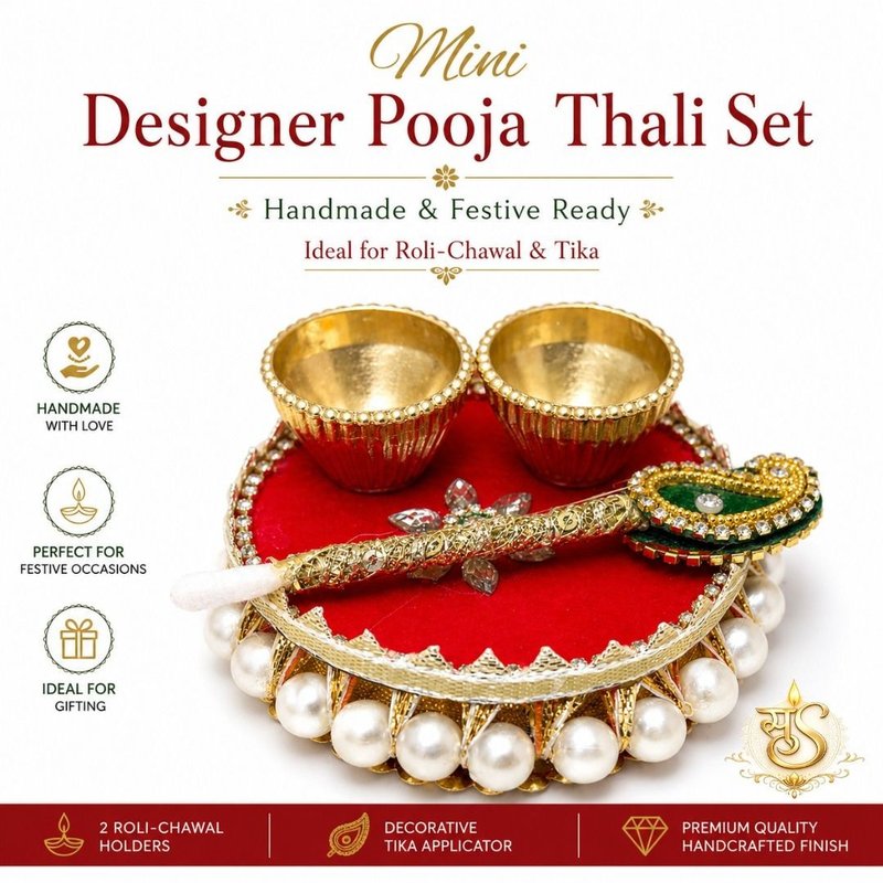 Mini Designer Pooja Thali Set — Sumangalam Shilp